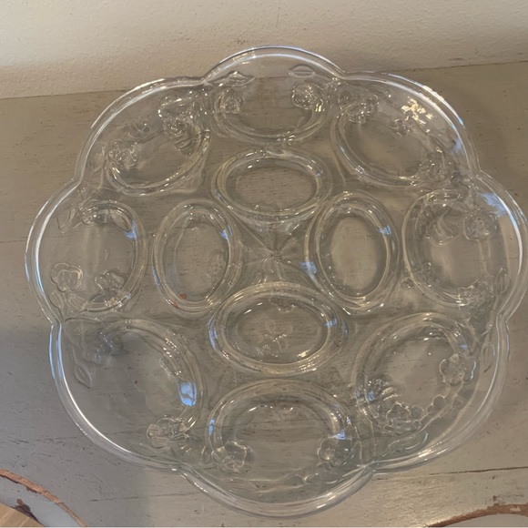 VTG Anchor Hocking Savannah Clear Glass Deviled Egg Plate - Picture 4 of 5
